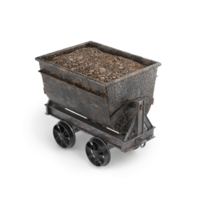 iron cart full of stones png