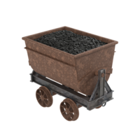 rusty iron cart full of coal png
