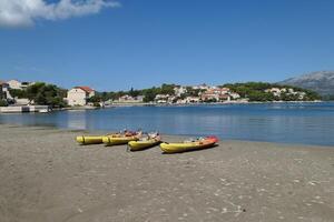 View of Lumbarda on the island of Korcula in the Adriatic sea off the coast of Croatia. photo