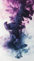 Colorful smoke swirling in dynamic patterns against a light background photo