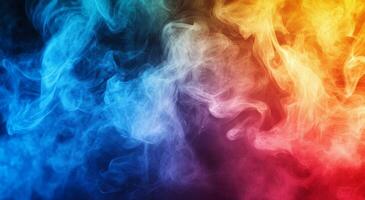 Colorful swirls of smoke blend together creating an artistic display in vibrant hues photo