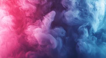 Colorful smoke patterns blend together in a mesmerizing display of orange and blue hues photo