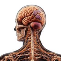 human brain and nervous system transparent background png