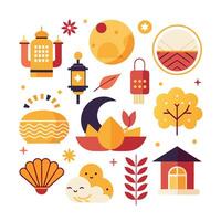 A set of icons for the chinese new year vector