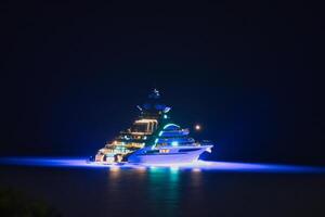 Long exposure of The Nord cruise ship, near beau vallon beach, Mahe, Seychelles photo