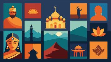 A collection of images of india vector