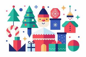 Christmas flat design elements vector