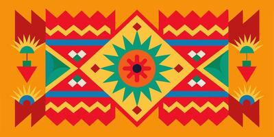 A colorful pattern with a sun on it vector