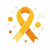 An orange ribbon with stars and suns vector