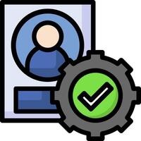 A green check mark and a person in a green circle vector