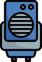 A blue and white cartoon machine with a speaker vector