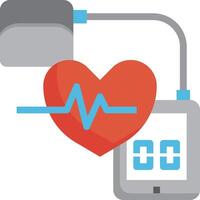A heart monitor and a tablet computer vector