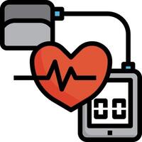 An illustration of a heart monitor and a tablet computer vector