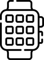 A watch with a square face and a square button vector