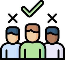 A group of people with a check mark over their heads vector