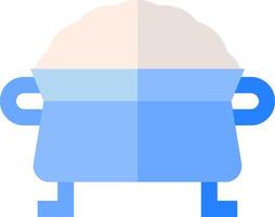 A blue pot with a white lid and a white handle vector