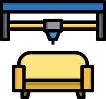 A couch and a chair are shown in an illustration vector