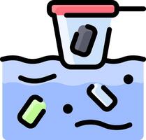 A bucket with garbage in it and a plastic cup vector