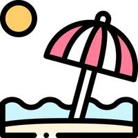 Beach umbrella icon illustration vector