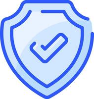 A shield with a tick mark on it vector
