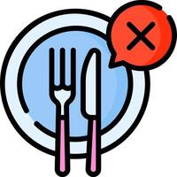 A plate with a fork and knife on it vector