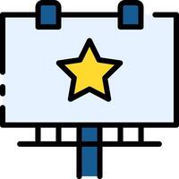 A star on a sign with a blue background vector