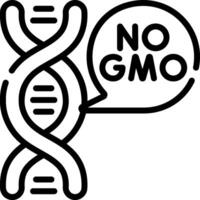 No gmo logo with a dna strand vector