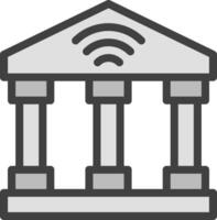 A building with a wifi signal icon vector