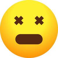 A yellow emoticion with crossed eyes vector