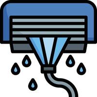 A blue and black air conditioner with water dripping from it vector