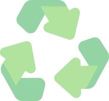 A green recycling symbol with arrows vector