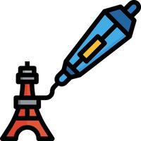 A pen and a pen with the eiffel tower vector