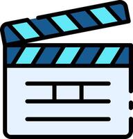 A movie clap icon on a white background vector