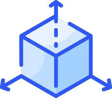 A cube with arrows pointing up and down vector