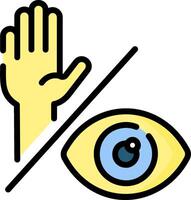 A hand and an eye with a hand reaching out vector