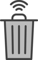 A trash can with wifi icon on a white background vector