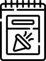 A calendar icon with a paper clip on it vector