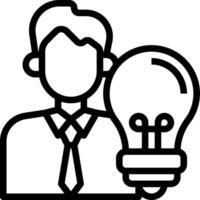 A man with a light bulb in his hand vector