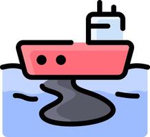 A cartoon boat floating in the water vector