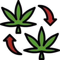 Marijuana leaf and arrow vector