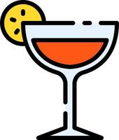 Cocktail icon with lemon slice vector