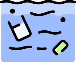 A blue water with a phone and a bottle vector