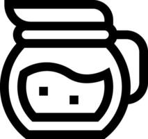 A black and white icon of a jar with a lid vector