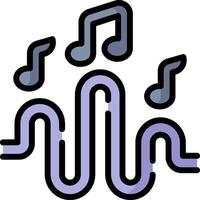 A music icon with a wave and musical notes vector