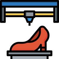 A shoe is being printed on a machine vector