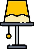 A lamp with a yellow shade on top vector