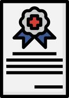 A certificate with a cross on it vector
