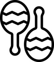 Two maracas are shown in black and white vector