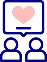 A heart icon with two people and a speech bubble vector