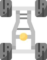 A flat icon of a car with wheels vector
